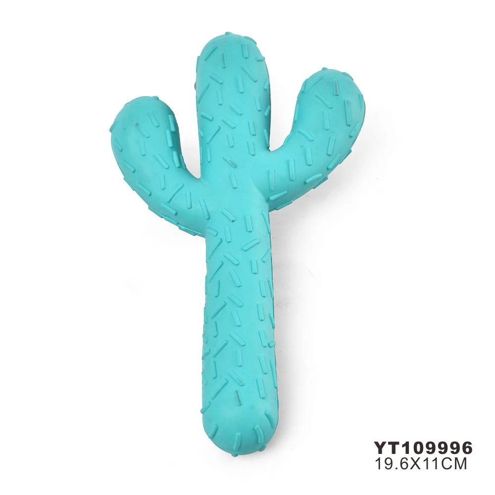 Cheap Price Blue Color Cactus Shaped Rubber Dog Chew Toy