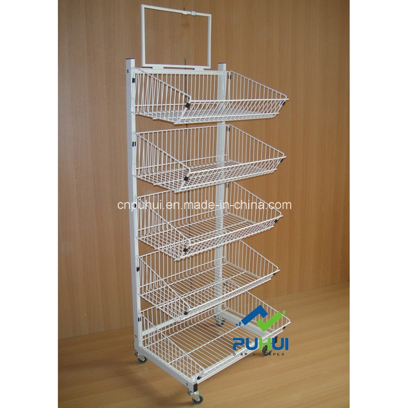 Metal Tubular Frame Wire Frame Support Storage Basket Stand Steel Rack Display (PHY530)