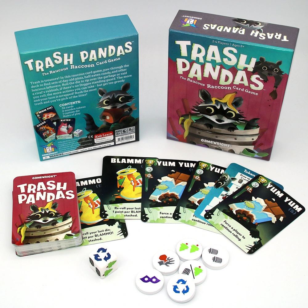 Versión en inglés de la Basura Panda estridente Raccoon Junta Tarjeta de Juego