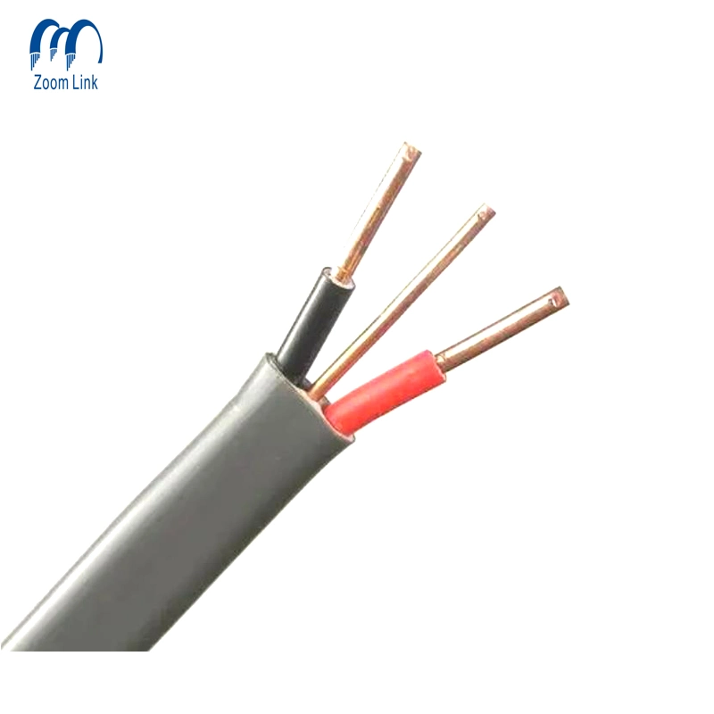 1.5 мм 2,5 мм 4 мм 6 мм провод плоский двойной заземление Электрический кабель из чистой меди плоский поливинилхлоридный провод