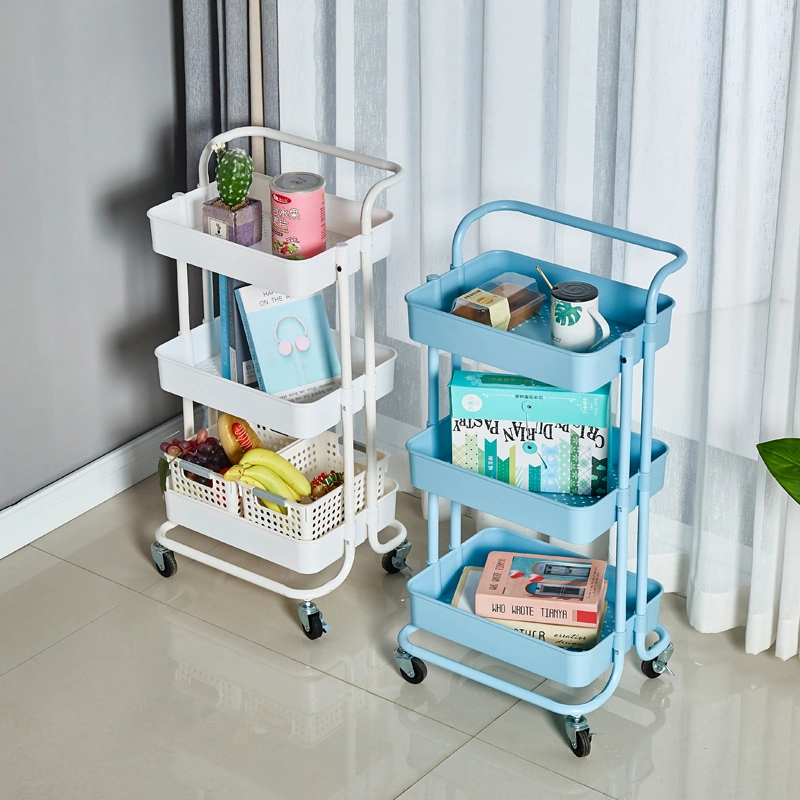 Good Sale 3-Tier Mesh Kitchen Storage Trolley Organizer Craft Cart