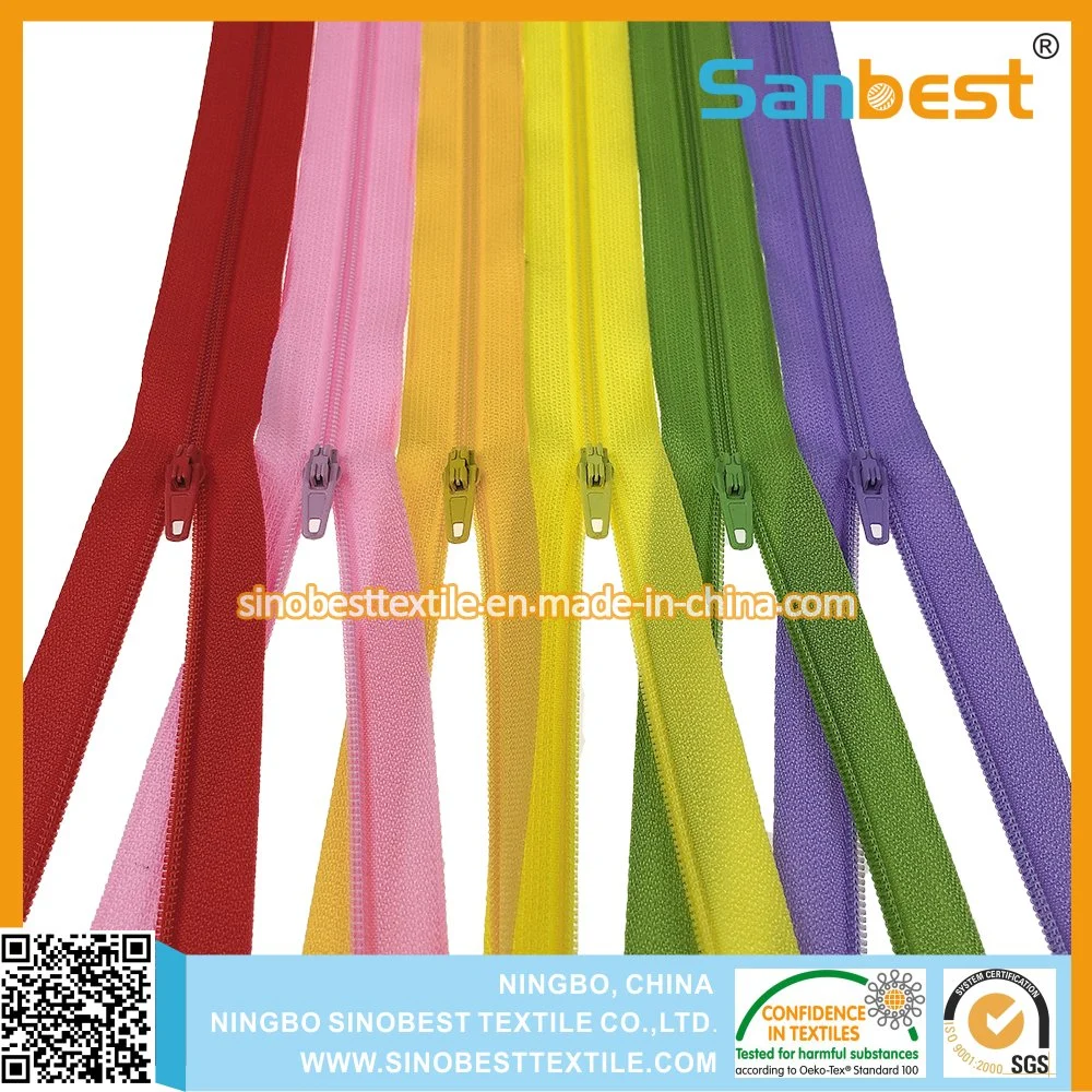 Colorful High Quality Nylon Zipper for Garments