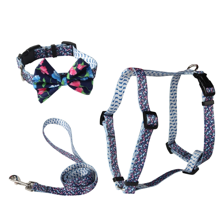 Cute 2 in 1 Reversible Dog Harness with Pet Collar Leash