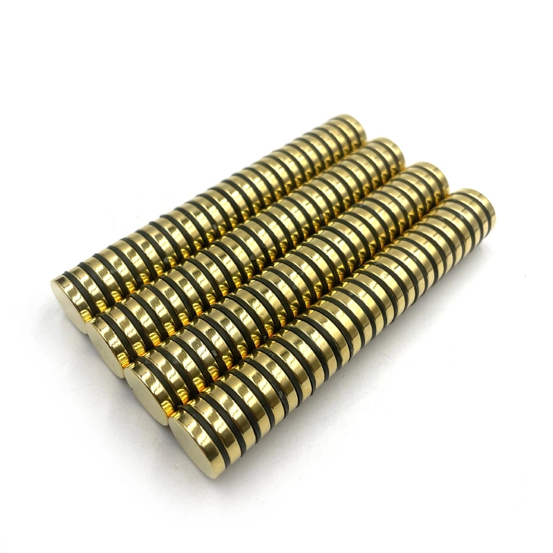 Permanent NdFeB Round Magnet Neodymium D15X3 Magnet with Gold Coating