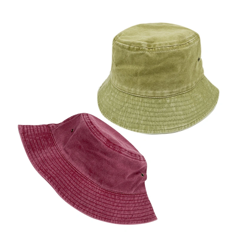 Casquette style rétro délavé OEM en coton avec carreaux Tissu pour la pêche estivale et protection contre le soleil