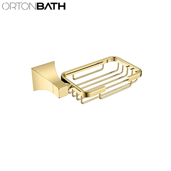 Ortonbath Gold base cuadrada Zinc SS conjunto de accesorios de baño barra de toallas ajustable, soporte de papel de baño, anillo de toalla Accesorios de baño cepillo de WC