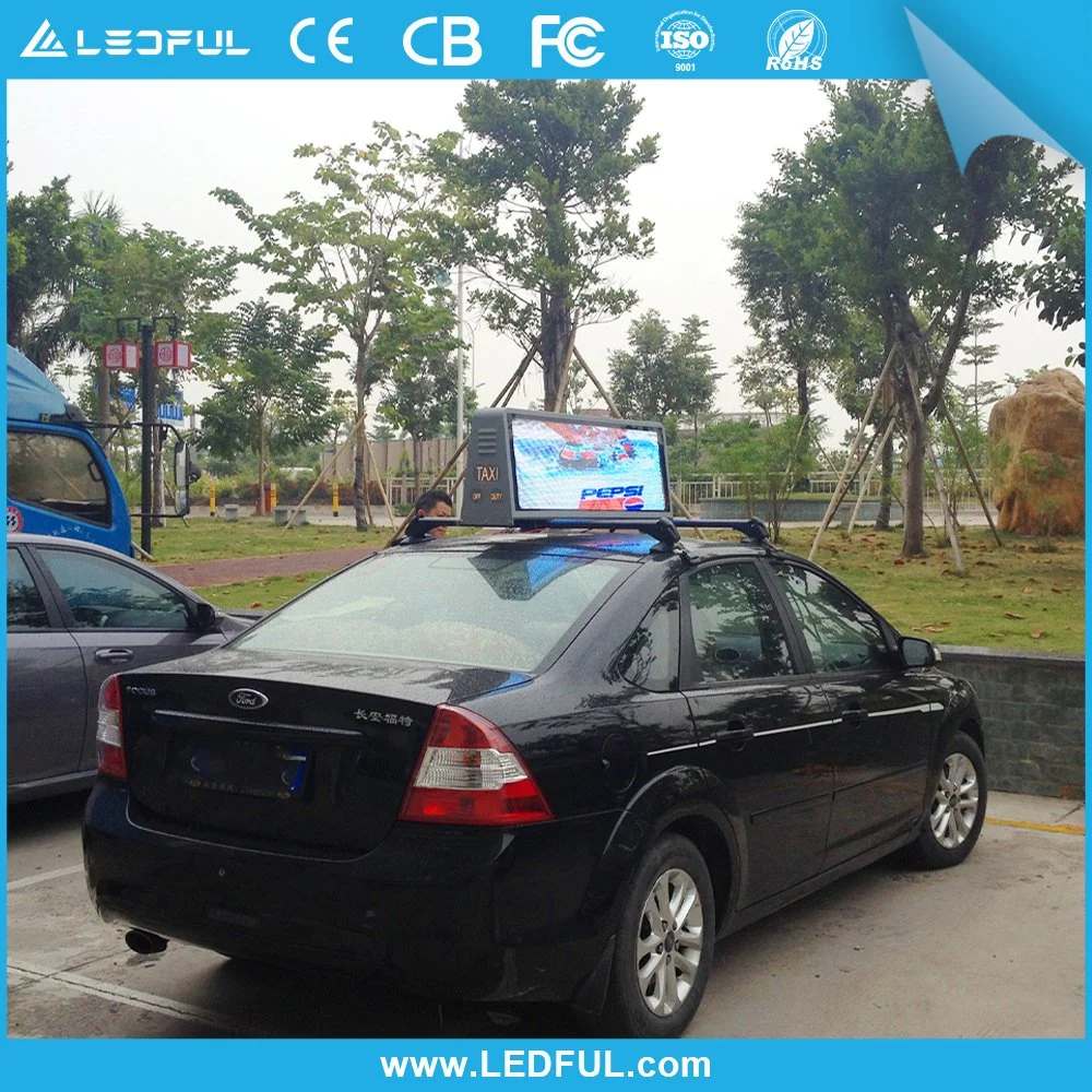 Programmable Taxi Advertising Message Signs Car LED Screen Waterproof Double Sided Outdoor P5 Taxi Roof LED Display