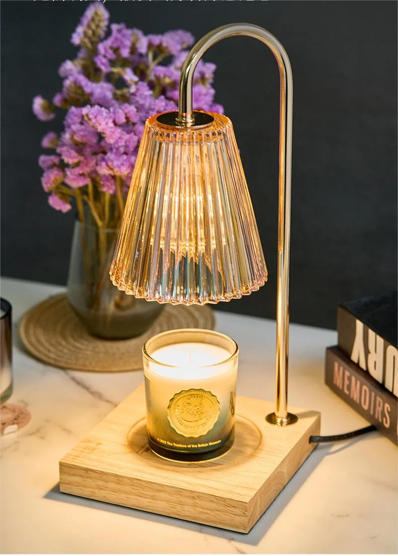 Bambus Holz Basis Kerzenwärmer Lampe mit einstellbarer Helligkeit, geeignet Home Dekoration