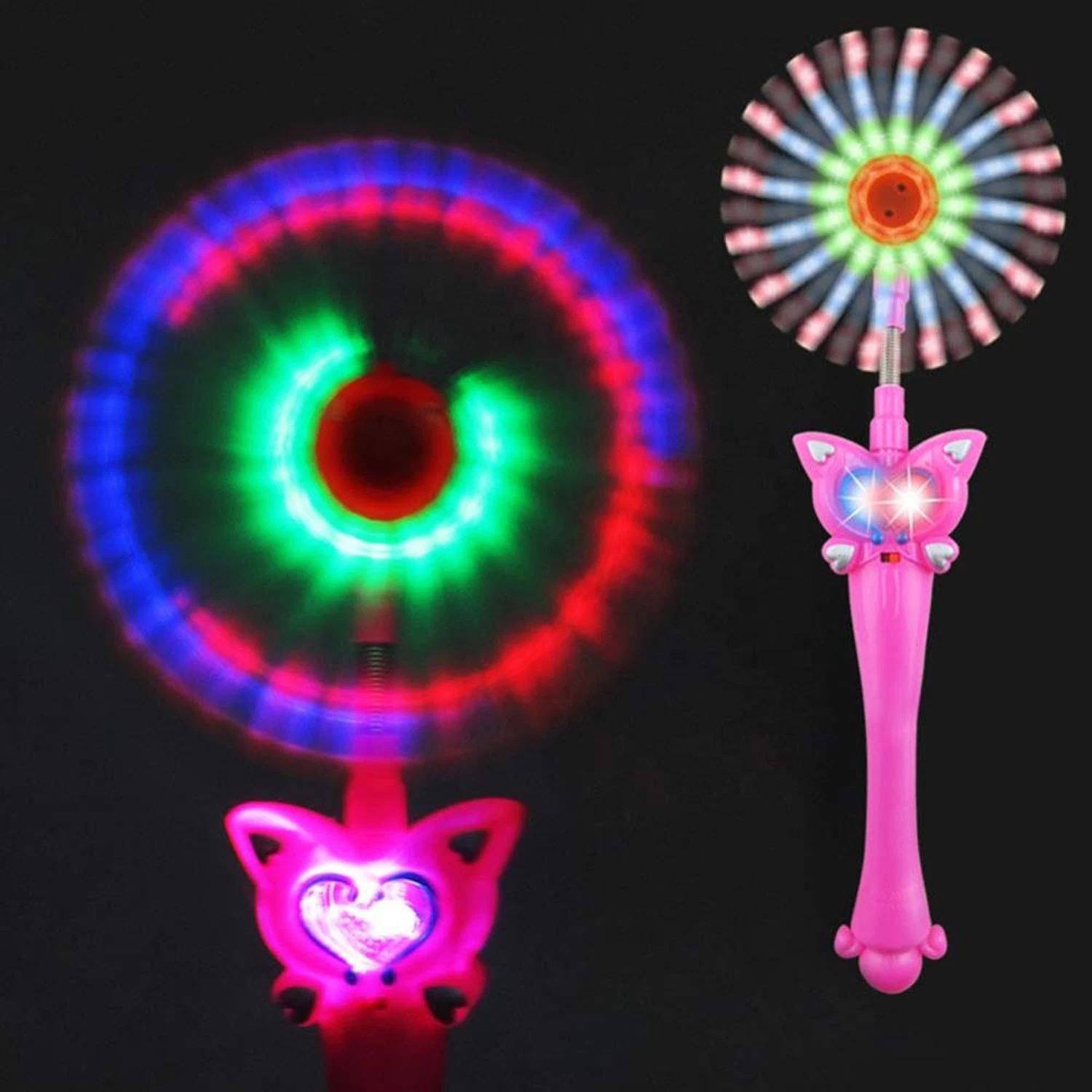 LED Spinning LED Magic Wand Kids Windmill Plastic Toy