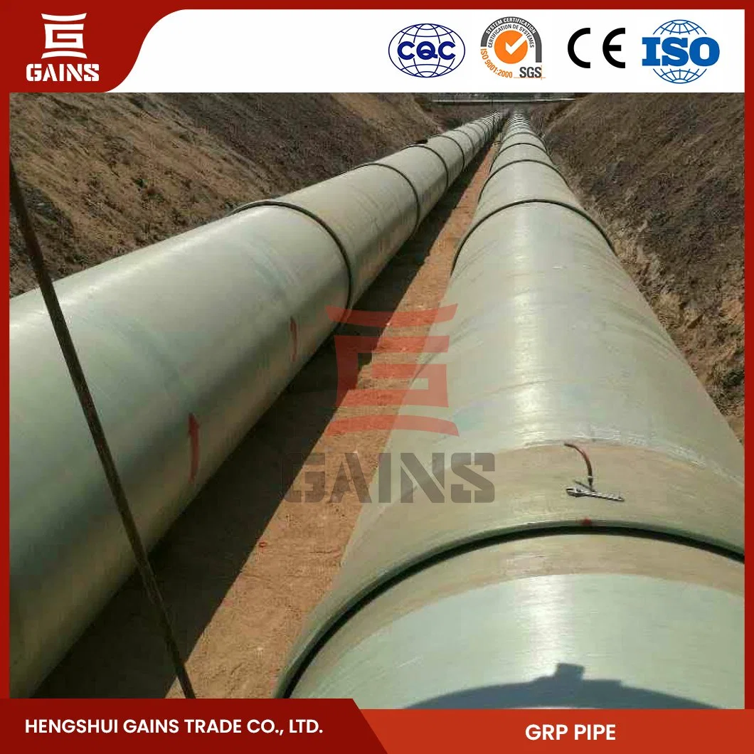 Gains FRP Round Rectangular Pipe Suppliers FRP Pipeline China GRP Glass Reinforced Plastic Mortar Pipe