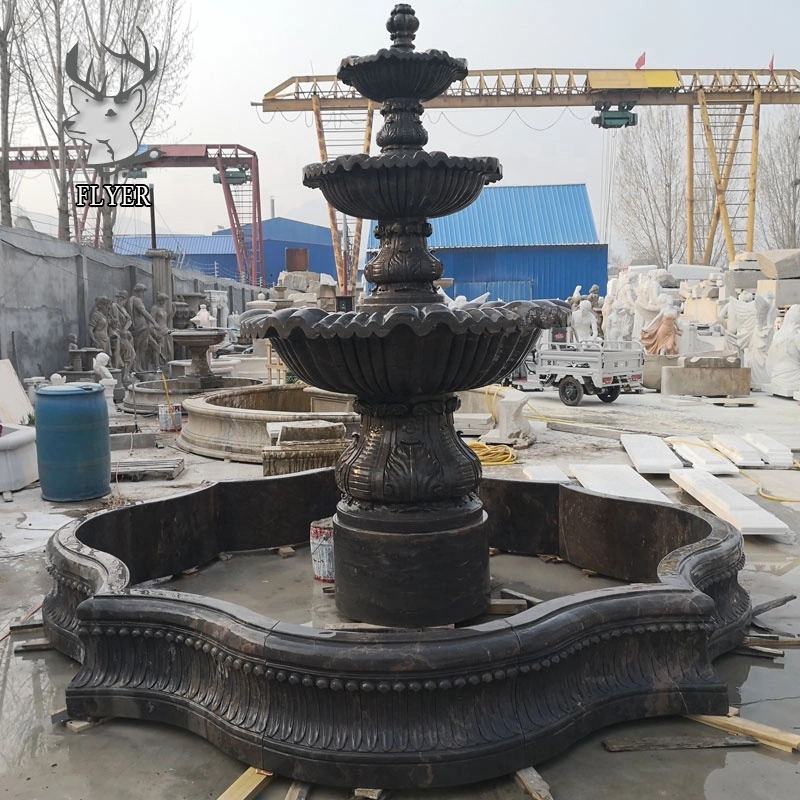 Garden Stone Products Customize Antique Black Stone Marble Water Fountain