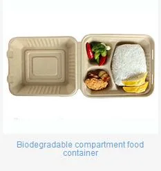 Mejor venta de tejidos de pulpa Bagsse vajilla biodegradable Bento Box