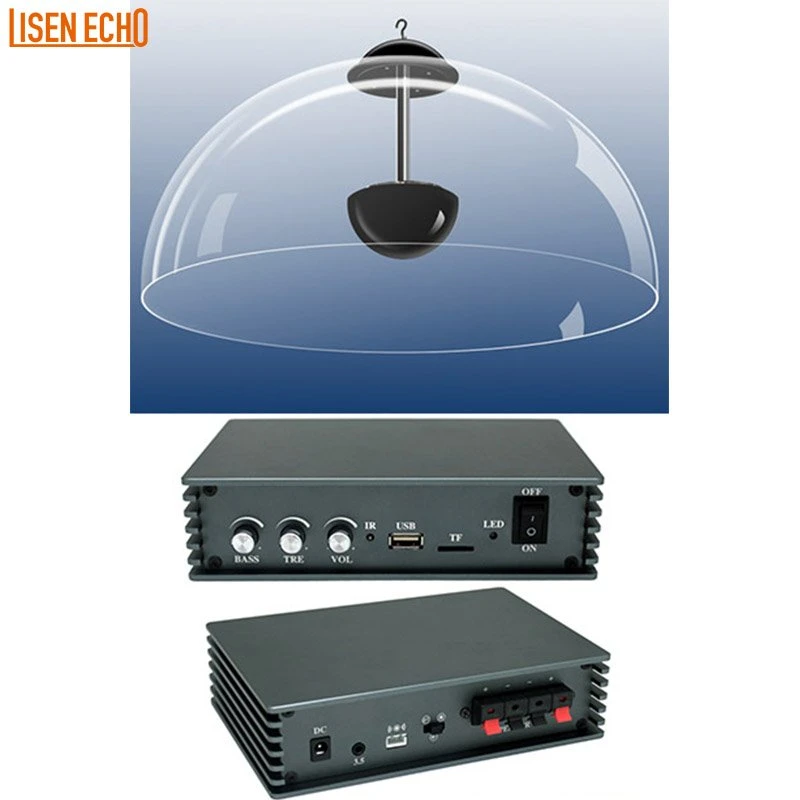 Colgante Dual parabólica sonido enfoque direccional Dome Museum altavoz con Sensor de infrarrojos