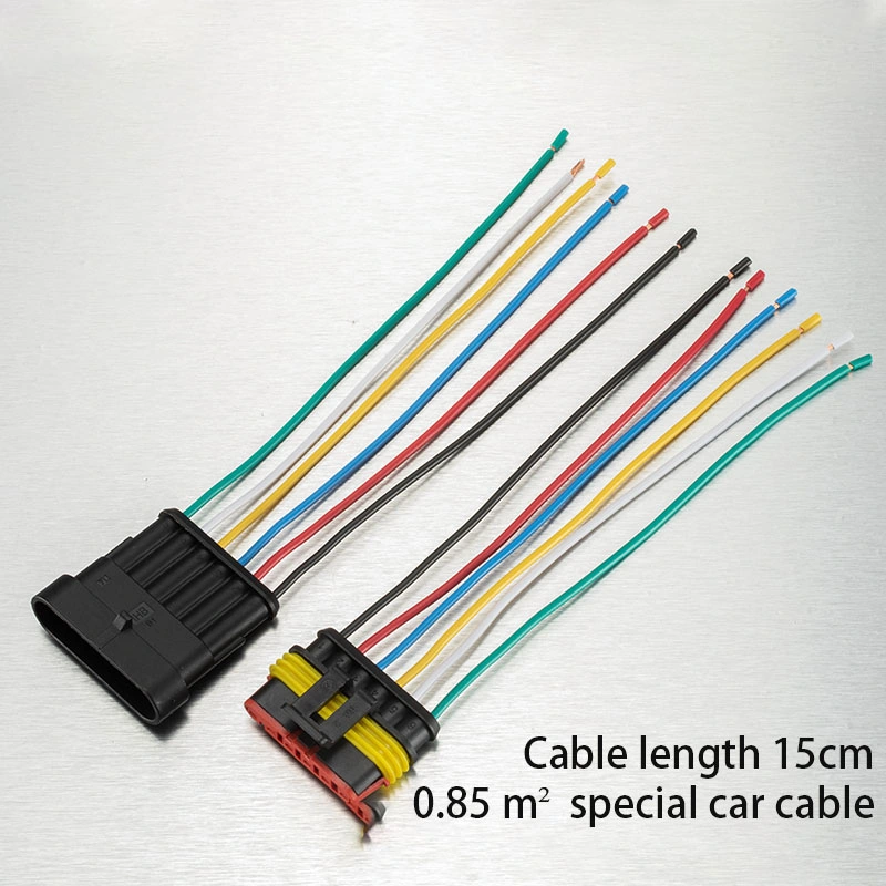 Meischuo Serie Qvp1,5 5pin/6pin Kabelbaum Auto wasserdichte Steckverbinder Stecker Buchsenstecker mit Draht 15cm für Lufttank