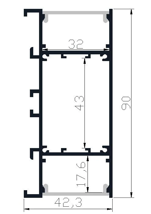 Perfil de luz LED de elevação e descida da Hot Sale com dois Perfil LED linear de faixa LED para iluminação interior na parede Decoração