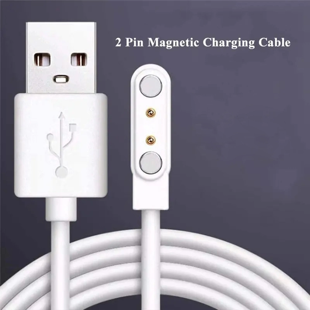 Magnetic 2pin 7.62mm space 1 Meter length USB charging cable for Kids Elderly GPS Watch Mini GPS Trackers C01