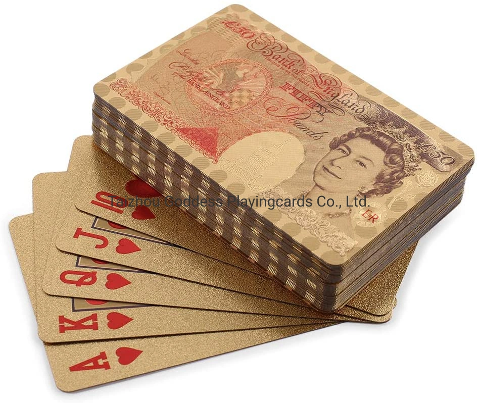 Durable Waterproof Matte Plastic 24K Gold Foil Poker Golden Poker