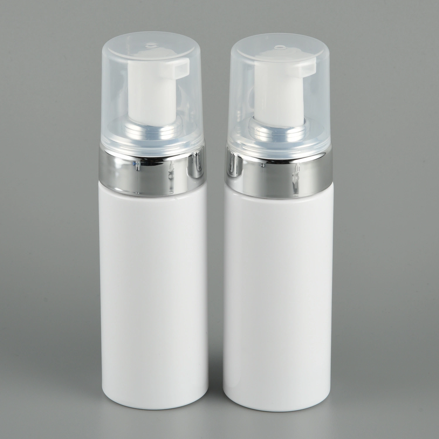 White Opal Round Glass Lotion Bottle with Pump or Screw Cap for Skincare Cosmetic Packaging