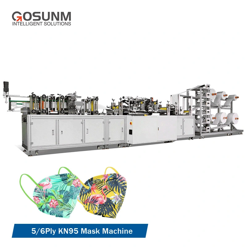 Gosunm 120PCS/min European Standard Fpp2 Fpp3 Máscara de face Making Machine Máscara KN95 Máquina de fabrico descartável válvula cirúrgica médica N95 Máscara Máquina