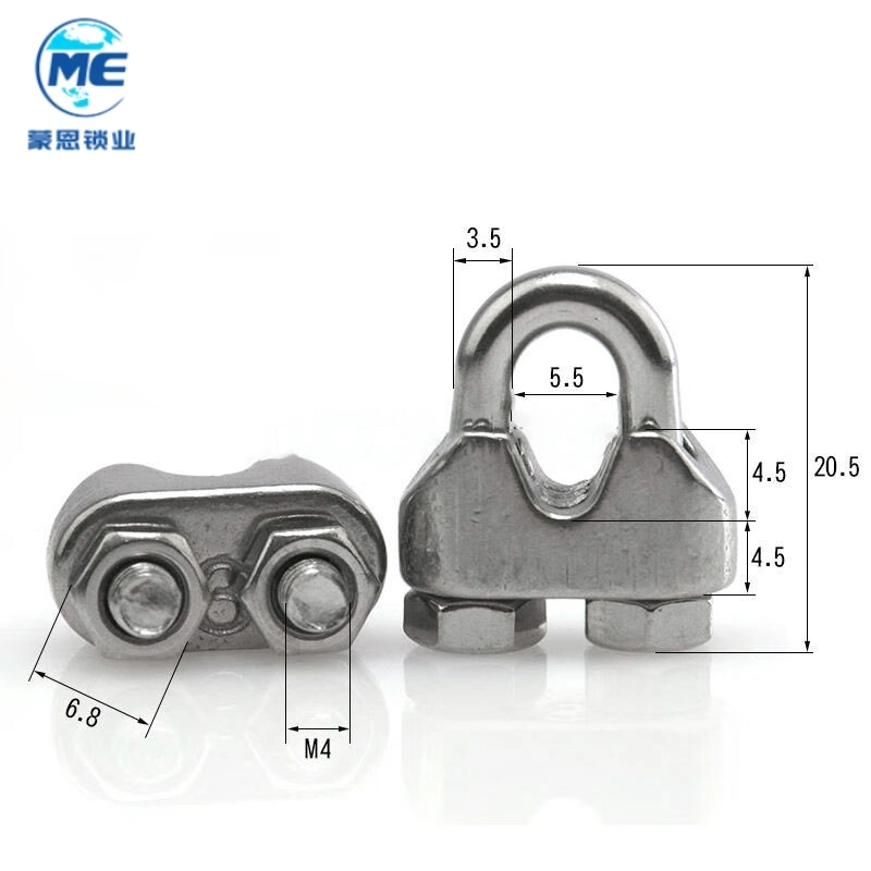 Rigging Hardware Wire Rope Clamp DIN741 Lifting Stainless Steel U Bolt Saddle Fastener