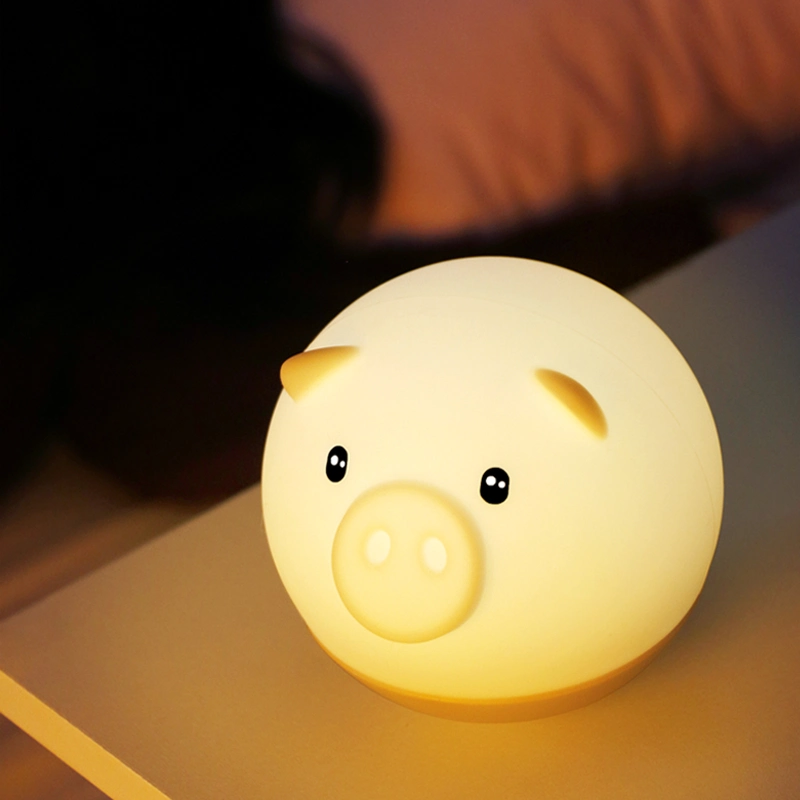 Cerdo redondo silicona Control remoto de la luz de la noche otros Iluminación Interior LED