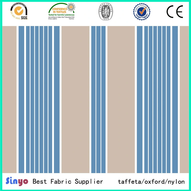 Heat Transfer Printed PVC Laminated 300d Yarn Dyed Strip Fabric