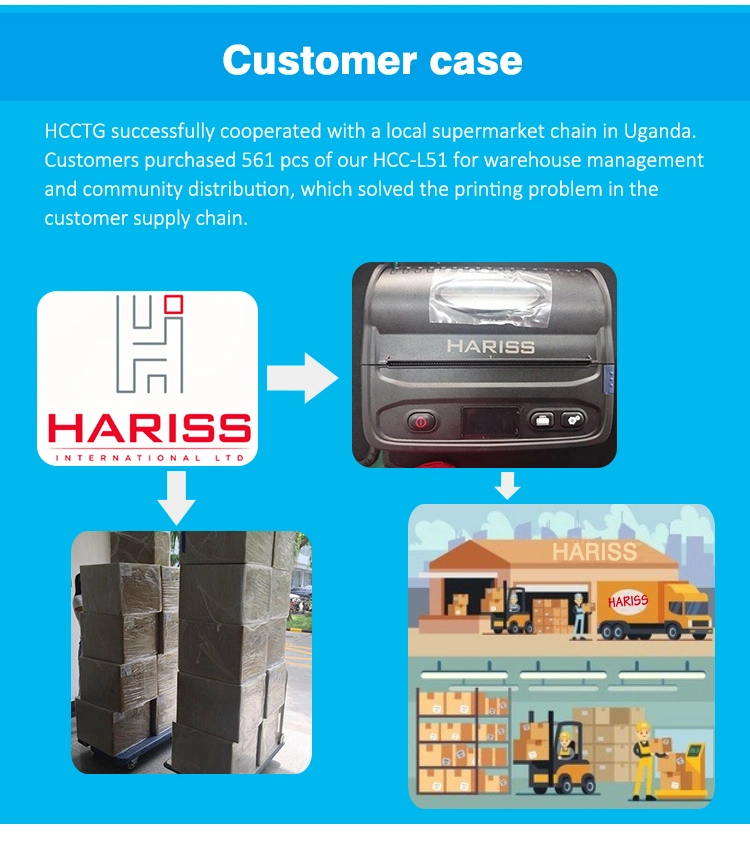 120mm Paper Size Portable Bluetooth Mobile Thermal Barcode Printer with LCD Display (HCC-L51)