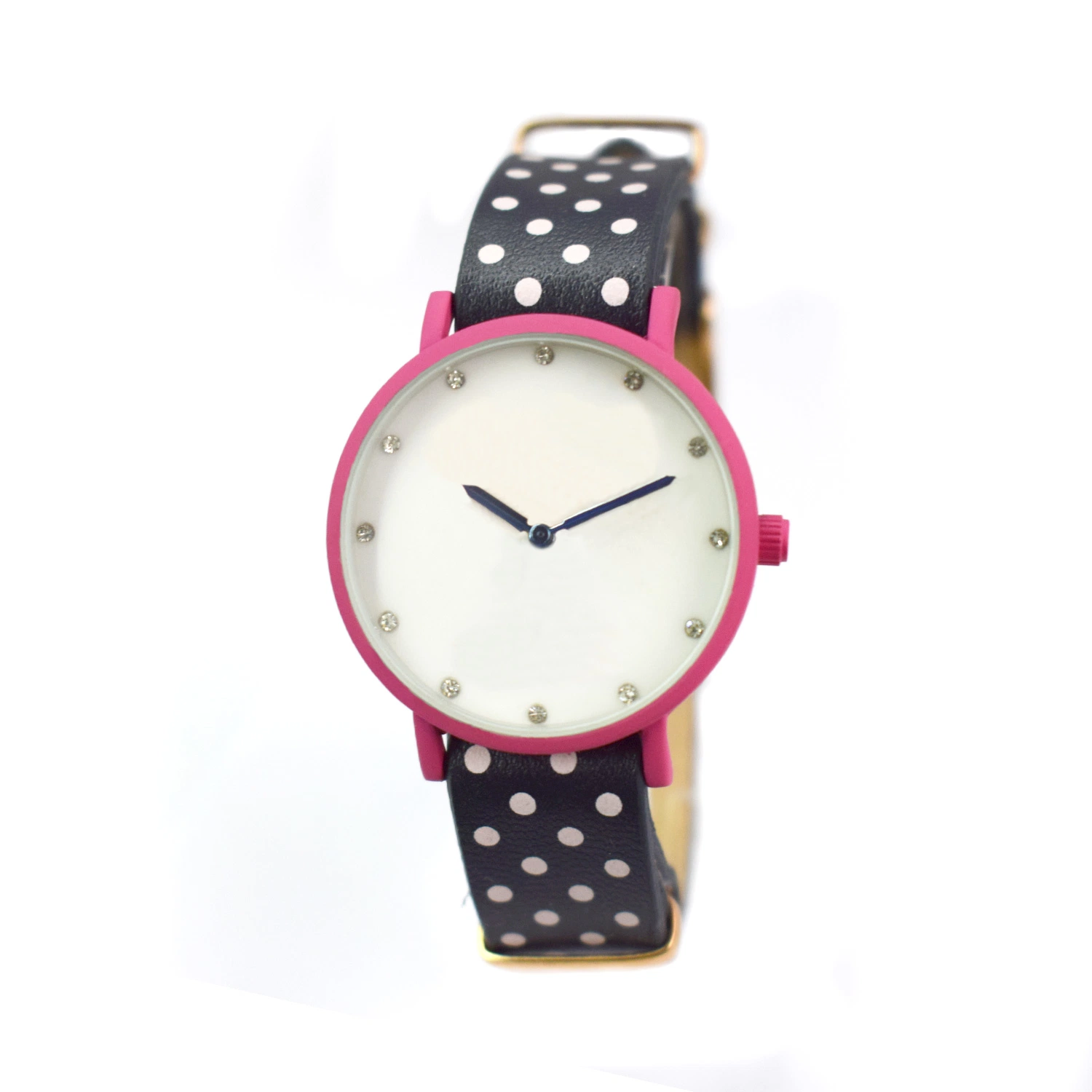 Simple Cute Polka DOT Leather Strap Waterproof Quartz Watch (cm19108)