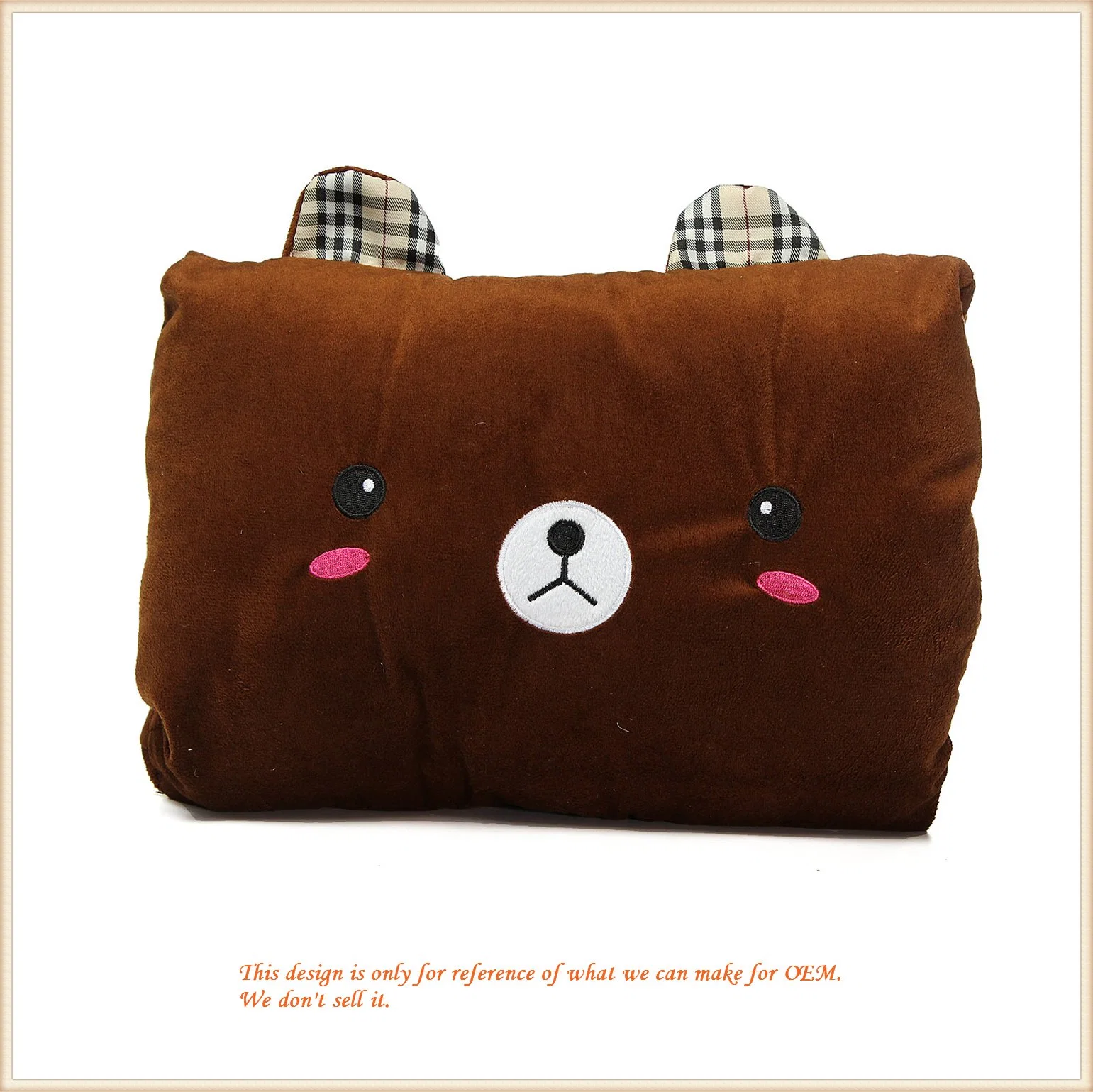 L'ours brun Handwarmer oreiller cadeau promotionnel jouet en peluche