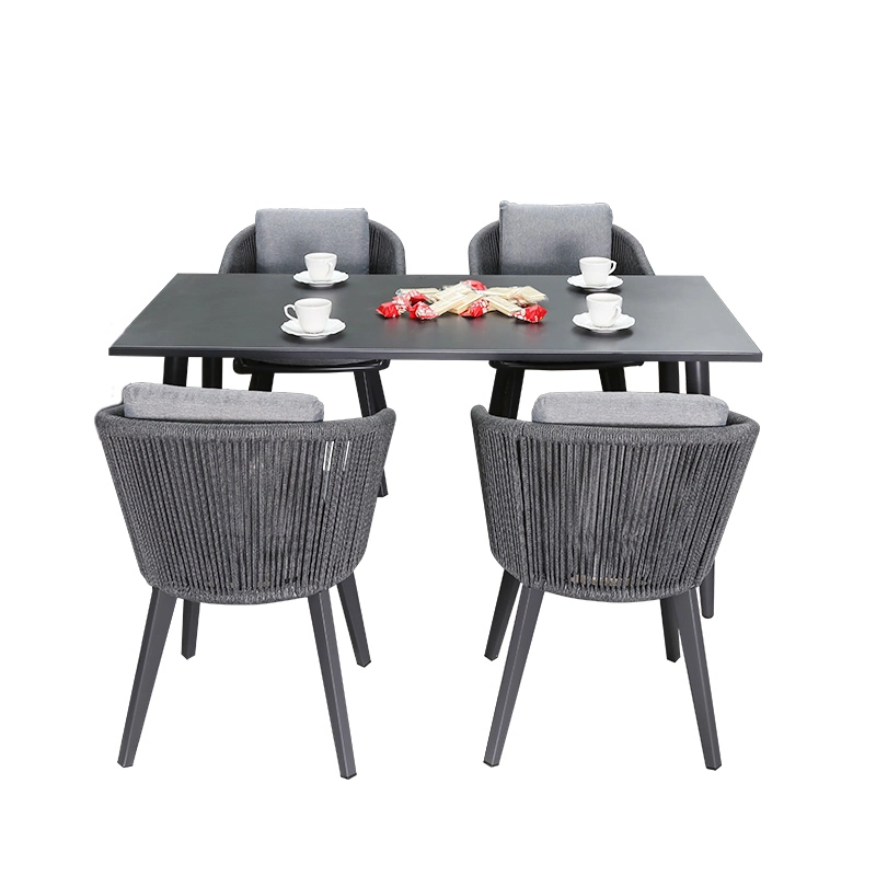 Rope Dining Furniture No Rust Aluminum Frame Table