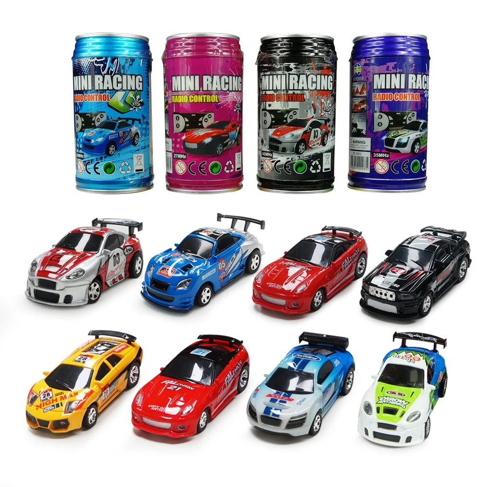 Multicolor Pocket Coke Can Mini RC Radio Remote Control Micro Hobby Speed Vehicle with LED Lingts Toy Gift Racing Car