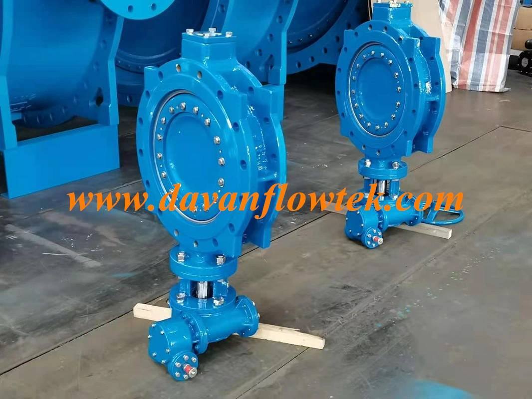 Ductile Iron Ggg50 Flanged Gear Operated Water Double Eccentric Butterfly Valve