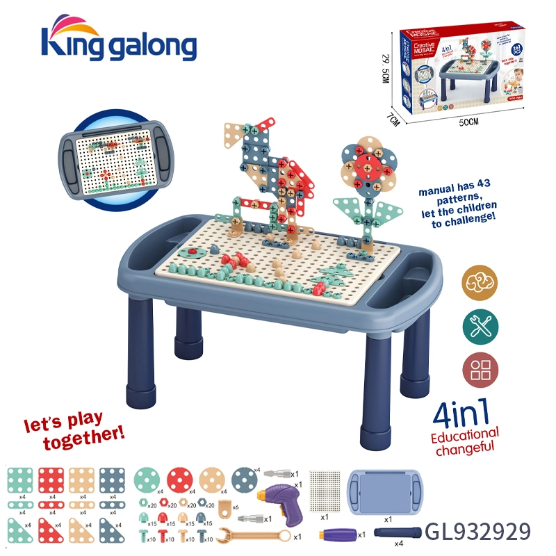 Kids Stem Learning Educational Toys 256PCS Drill Puzzle Table Set Toy Building Toy Blocks