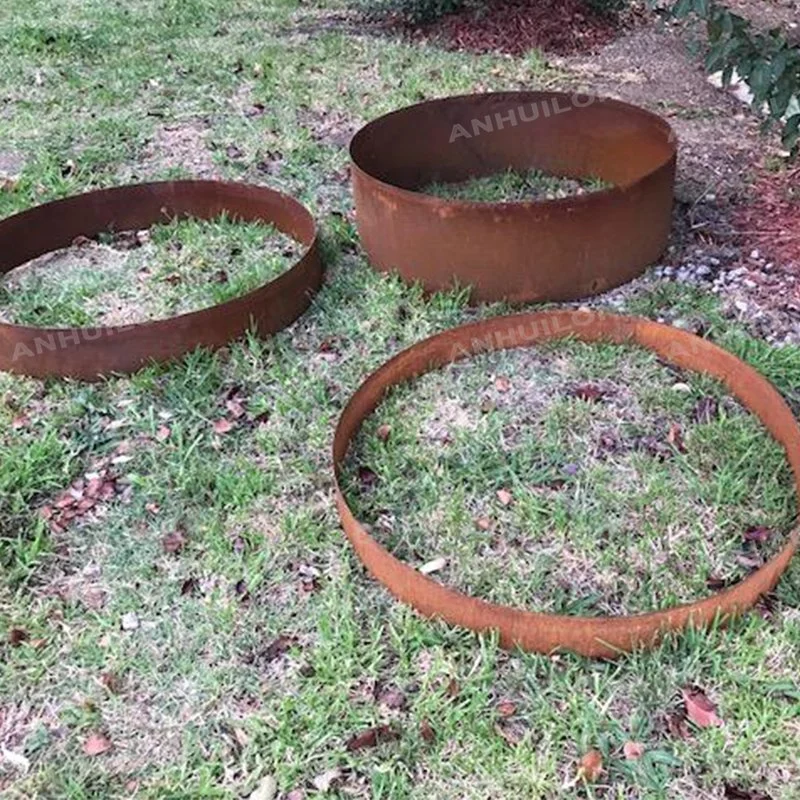 La rouille de la rouille de l'acier Corten jardin en métal de la pelouse de chants pour le paysage de 2,4 m du mur de retenue