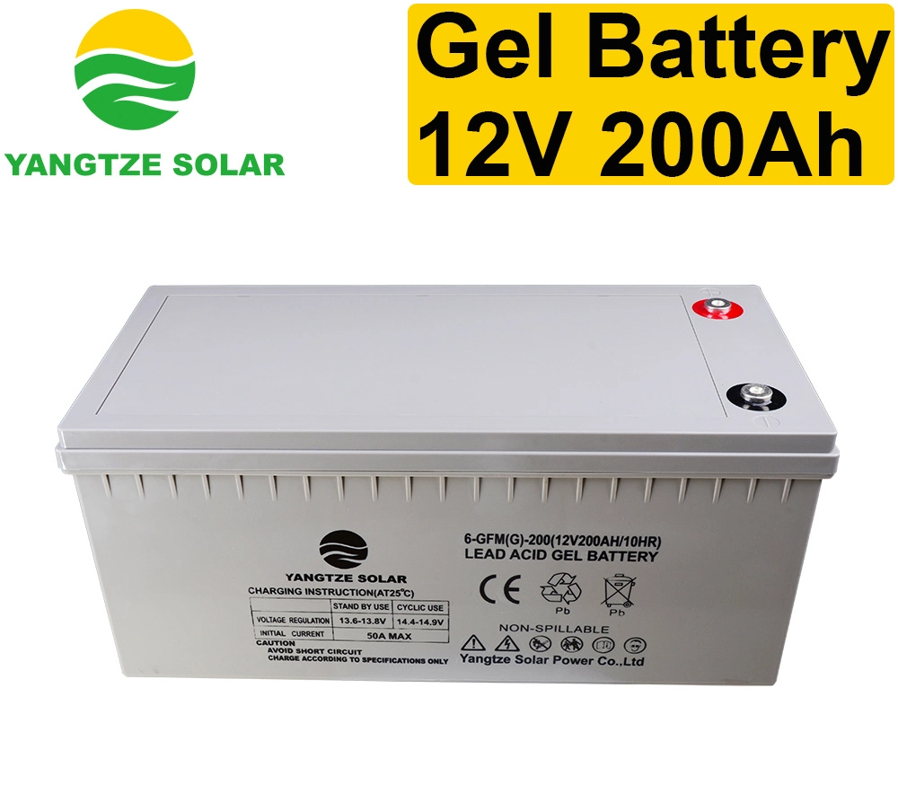 Yangtze High Efficiency Batteries Bateria Baterias Gel 12V 200ah for Solar System 5kw