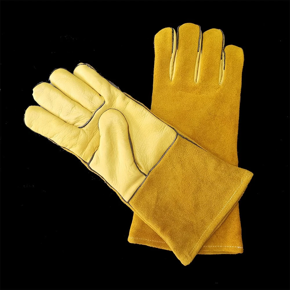 TIG 12 Inches Goatskin Leather Cowhide Leather Cuff Welding Gloves