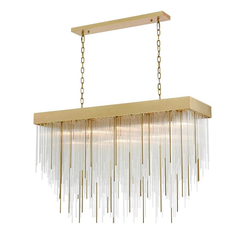 Casa decorativa LED em LED Pendant Luxury da Tassel rectangular Luminária de Design de Quarto personalizada