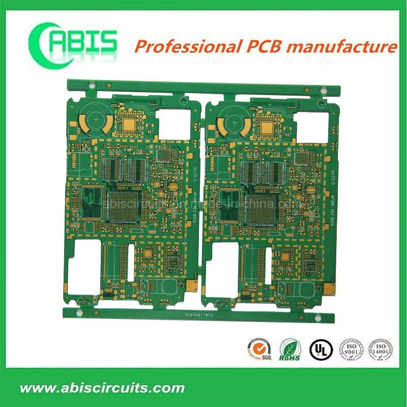 Placa de circuito impreso multicapa de PCB de oro duro con persiana y. Vias enterradas