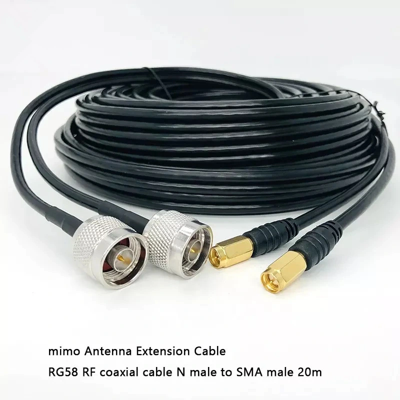 Factory Directly Globe Antenna MIMO Antenna 2*18dBi 2*20dBi 4G LTE Antenna 20meters Low Loss Cable SMA Male to N Male RF Coaxial Cable for Base Station