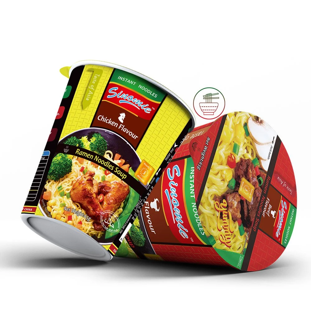 Halal buen gusto Vegetariano mejor sabor de pollo taza de sopa instantánea Fideos ramen