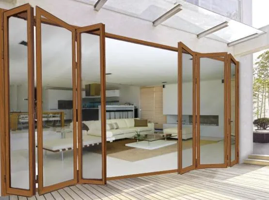 5% off Aluminium Folding Doors with Double Glazing for House