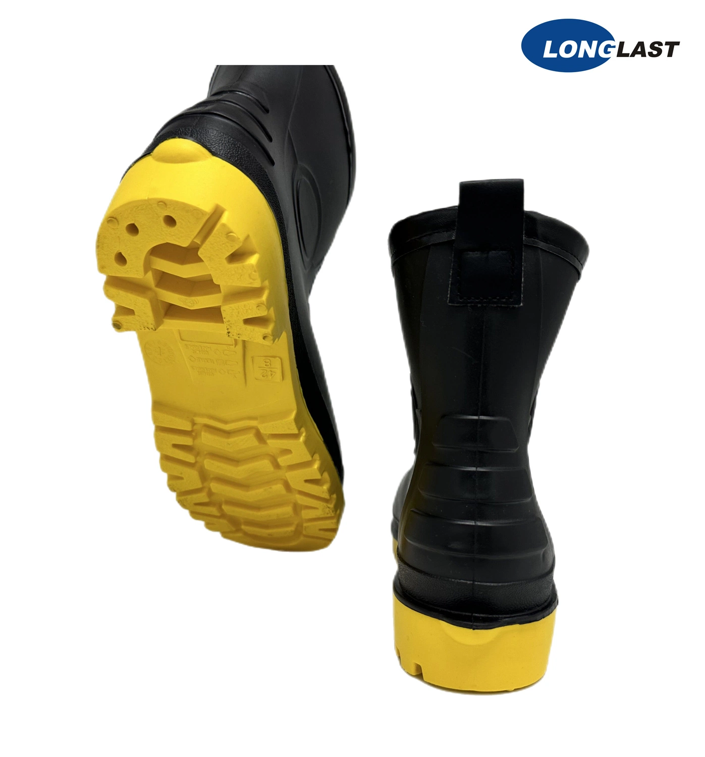 Short Bootleg with Steel Toe Cap and Midsoles Slip Resistan Durable Comfortable PVC Work Safety Boots