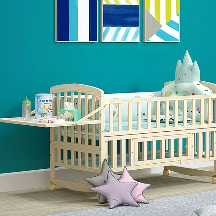 Support Custom Furniture Luxury Baby Cot Crib Bed