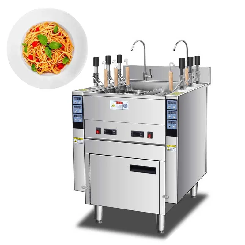 بيع الساخنة آلات الطعام ل 6 سلال باستا الغاز الطبيعي آلة طهو الباستا آلة تحضير الباستا لتحضير الطعام من الباستا من نوع Stove Noodle Cooker