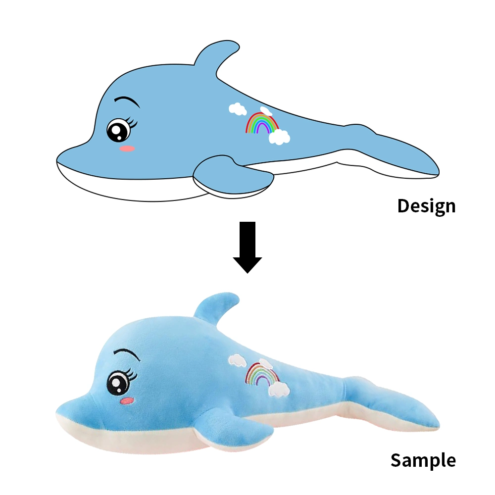 ألعاب الأطفال ذات الدلفين الفاخرة الناعمة عالية الجودة
