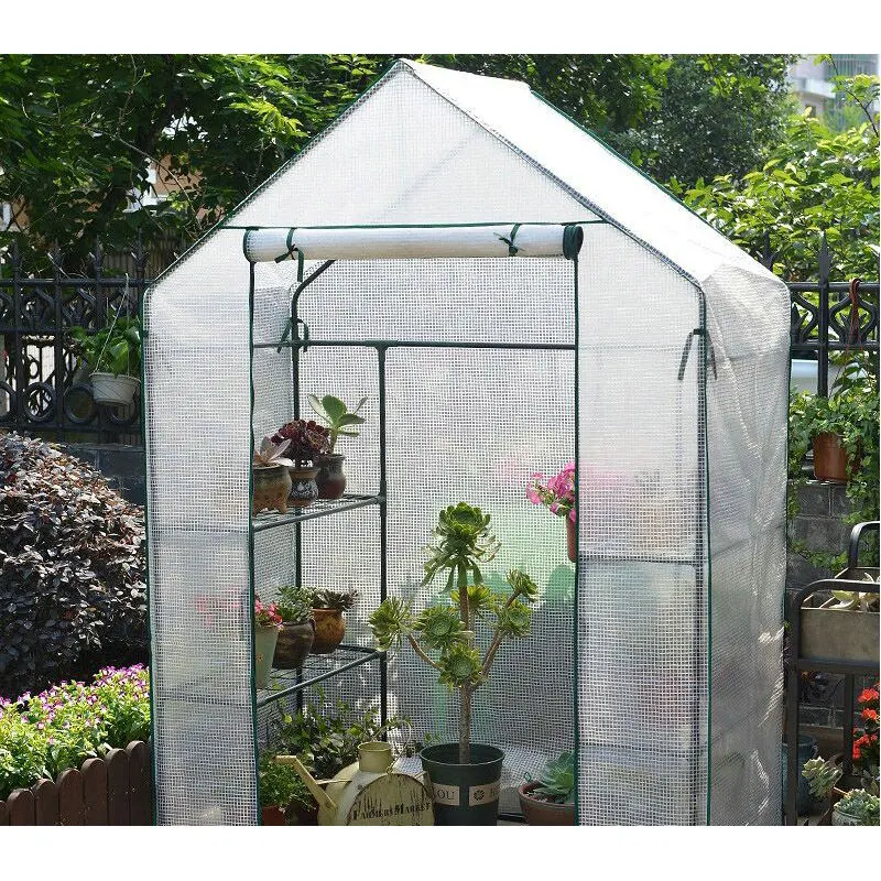 3 niveau Jardin Jardin marcher dans Green House Portable Mini Kit de couvercle en PVC serres en plastique