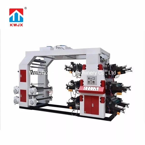 Helical Gear 6 Color Plastic Film Flexographic Printing Machine
