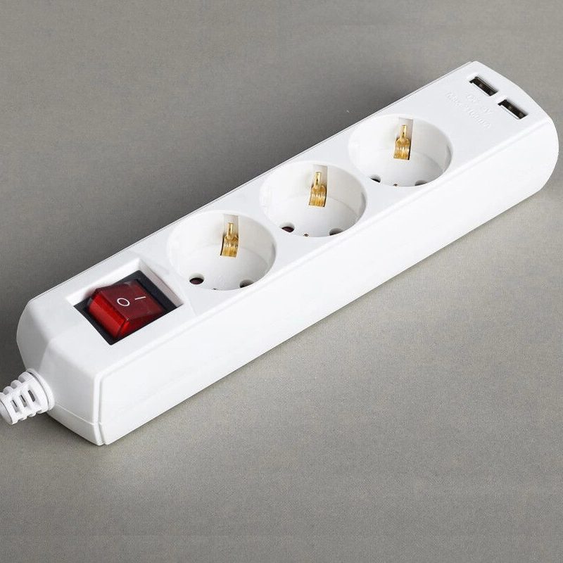 3/4/5/6 Ways Outlet  Euro style  Power Strip with USB Socket