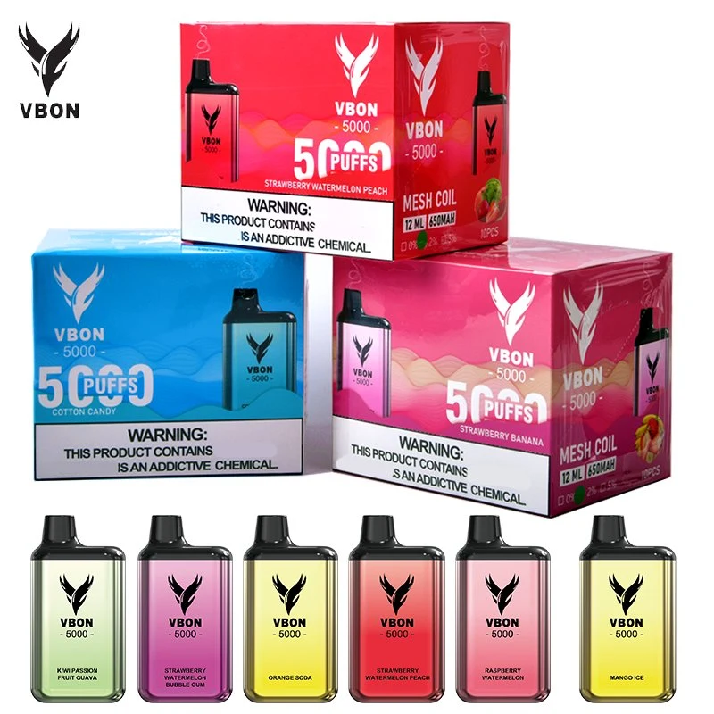 Alemanha Chegada 5000 Baforadas Vbonbar Sabor Multi-Fruit Caneta Variável Eliquid Nic Vape