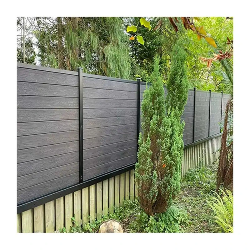 Eco Friendly Wood Plastic with Metal Decoration Panel Composite Fence